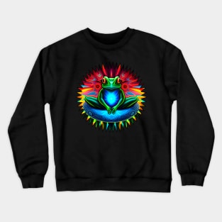 Froggy Animal Spirit (24) - Trippy Psychedelic Frog Crewneck Sweatshirt